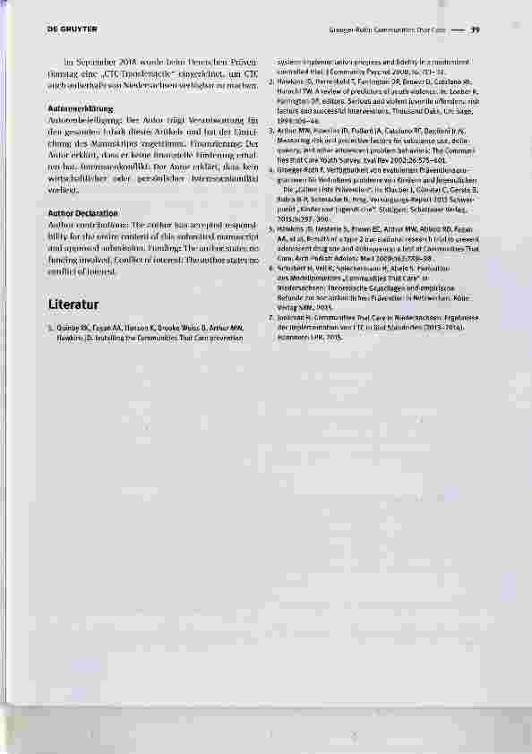 Vorschauseite 3: Communities That Care: integrierte Gewaltprävention in der Kommune