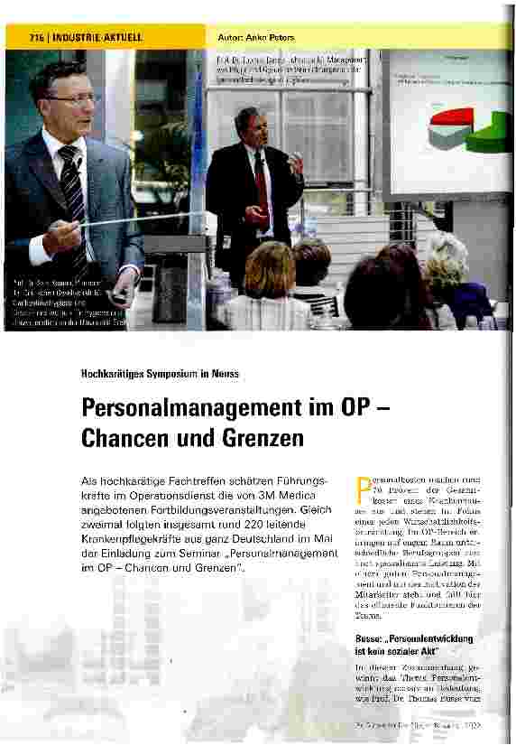 Vorschauseite 1: Personalmanagement im OP Chancen und Grenzen
