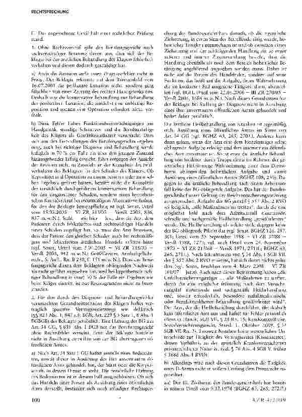 Vorschauseite 2: Heilbehandlungsarzt der Berufsgenossenschaften