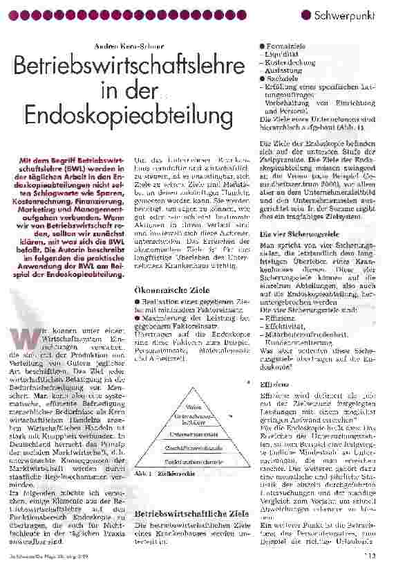 Vorschauseite 1: Betriebswirtschaftslehre in der Endoskopieabteilung