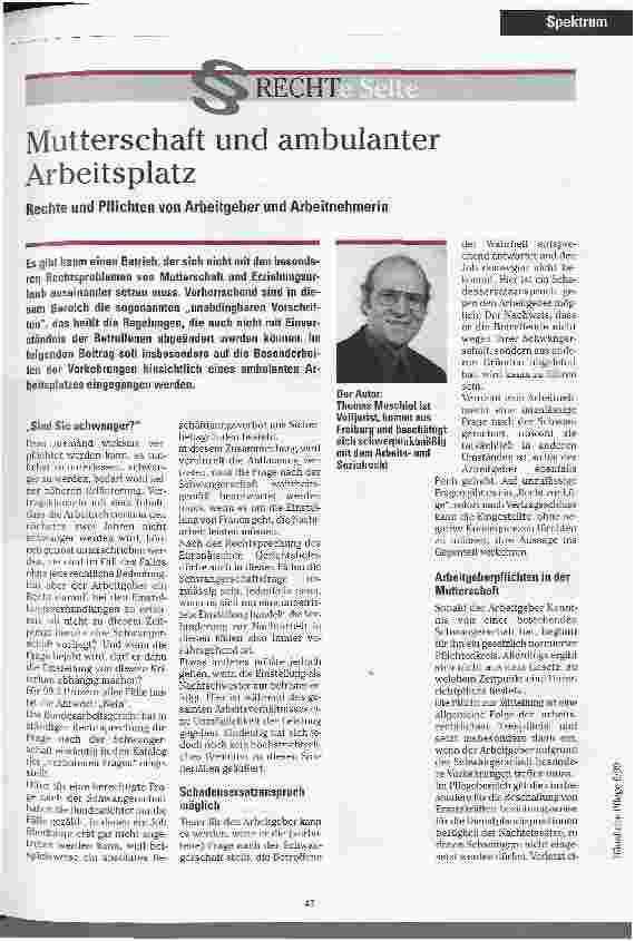 Vorschauseite 1: Mutterschaft ubd ambulanter Arbeitsplatz