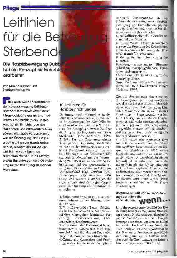 Vorschauseite 1: Leitlinien für die Betreuung Sterbender