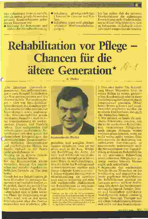Vorschauseite 1: Rehabilitation vor Pflege - Chancen für die ältere Generation