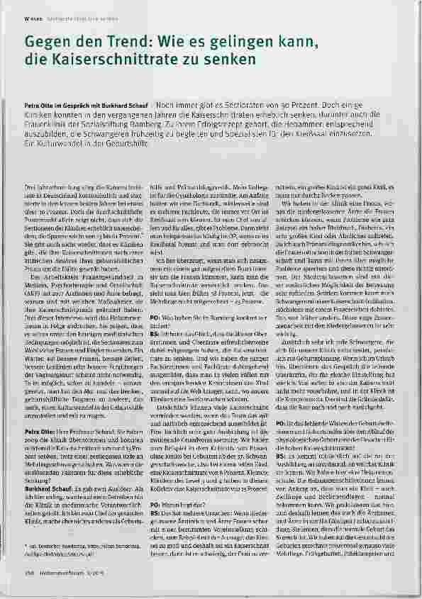 Vorschauseite 1: Gegen den Trend: Wie es gelingen kann, die Kaiserschnittrate zu senken