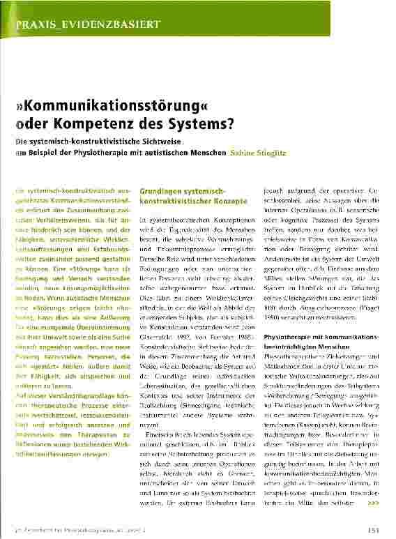 Vorschauseite 1: »Kommunikationsstörung« oder Kompetenz des Systems?