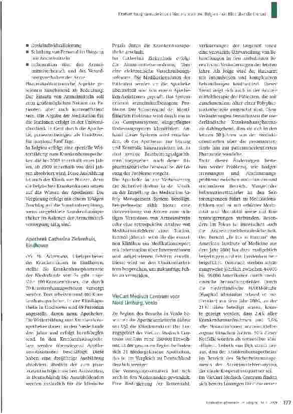 Vorschauseite 3: Krankenhauspharmazie in den Niederlanden und Belgien - ein Blick über die Grenzen