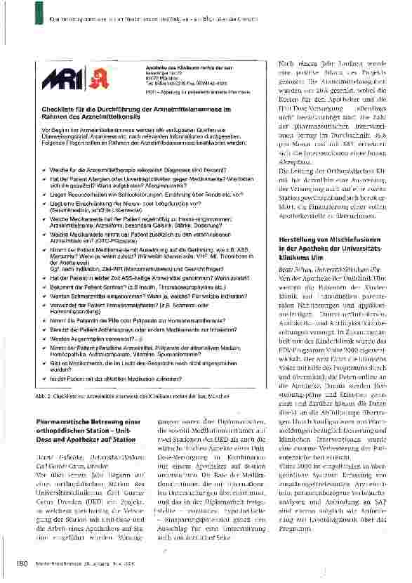 Vorschauseite 6: Krankenhauspharmazie in den Niederlanden und Belgien - ein Blick über die Grenzen