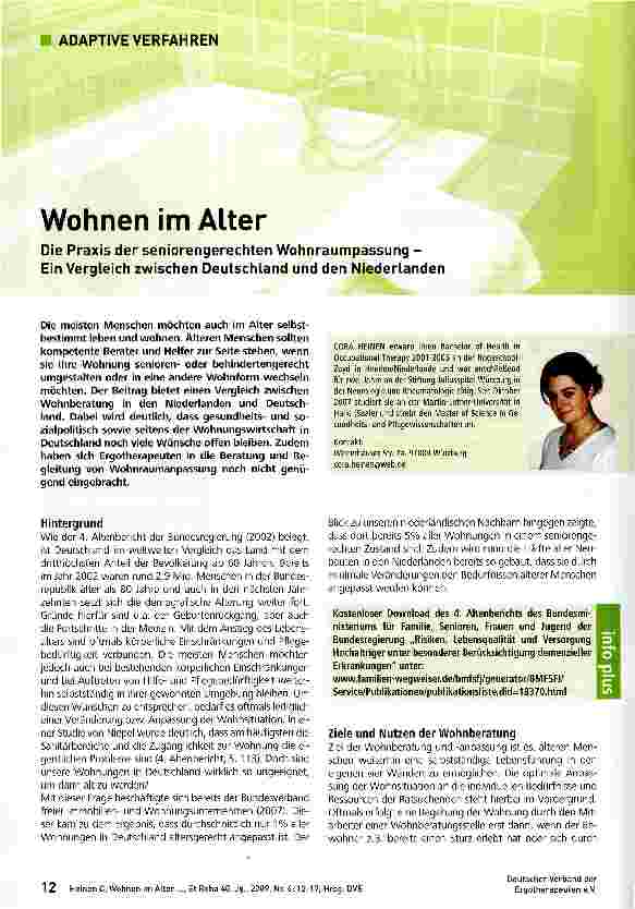 Vorschauseite 1: Wohnen im Alter