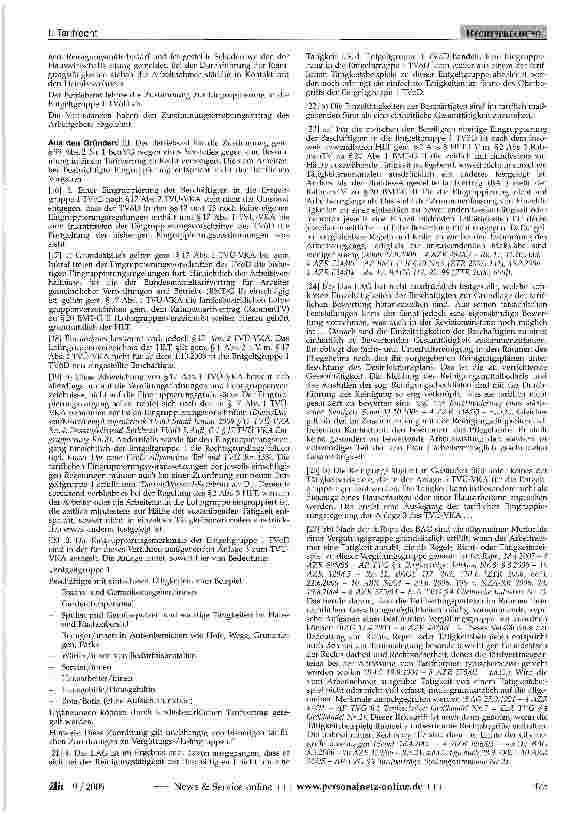 Vorschauseite 2: RECHTSPRECHUNGEingruppierung - einfachste Tätigkeit nach dem TVöD