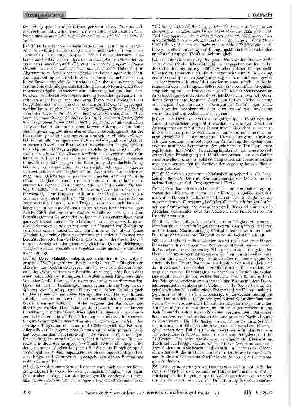 Vorschauseite 5: RECHTSPRECHUNGEingruppierung - einfachste Tätigkeit nach dem TVöD