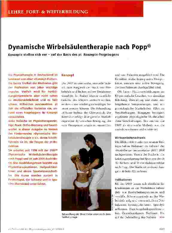 Vorschauseite 1: Dynamische Wirbelsäulentherapie nach Popp