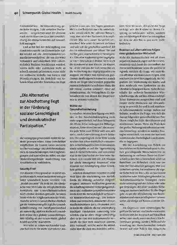 Vorschauseite 3: Abschottung statt Solidarität