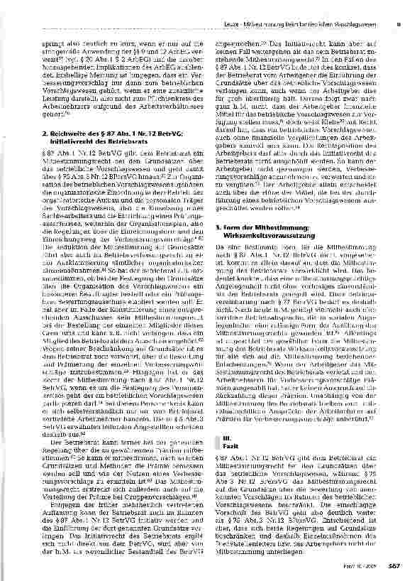 Vorschauseite 4: Mitbestimmung beim betrieblichen Vorschlagswesen