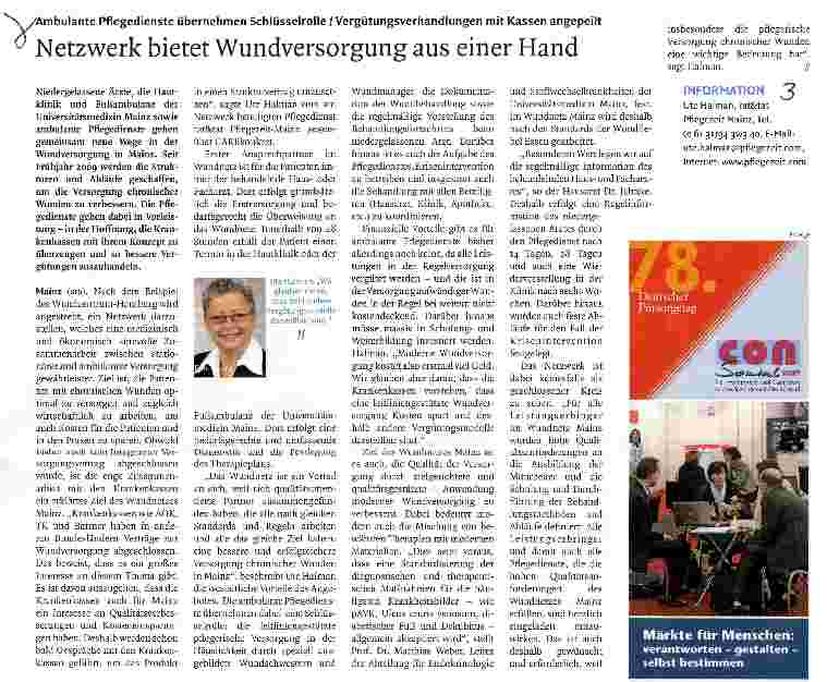 Vorschauseite 1: Netzwerk bietet Wundversorgung aus einer Hand