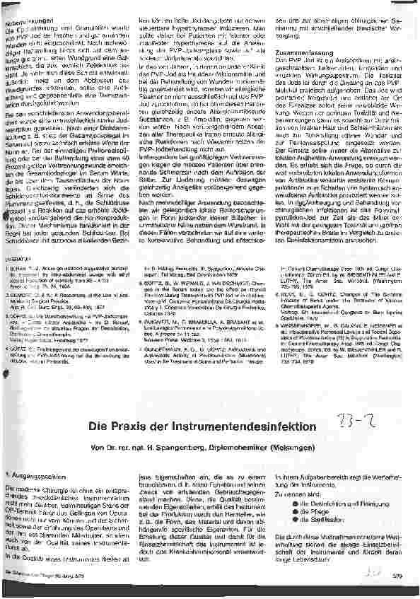 Vorschauseite 1: Die Praxis der Instrumentendesinfektion