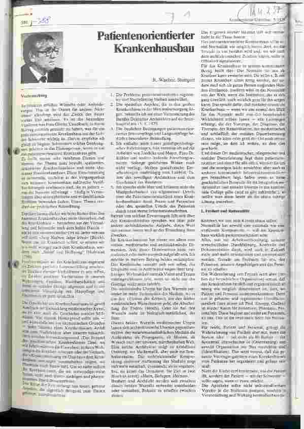 Vorschauseite 1: Patientenorientierter Krankenhausbau