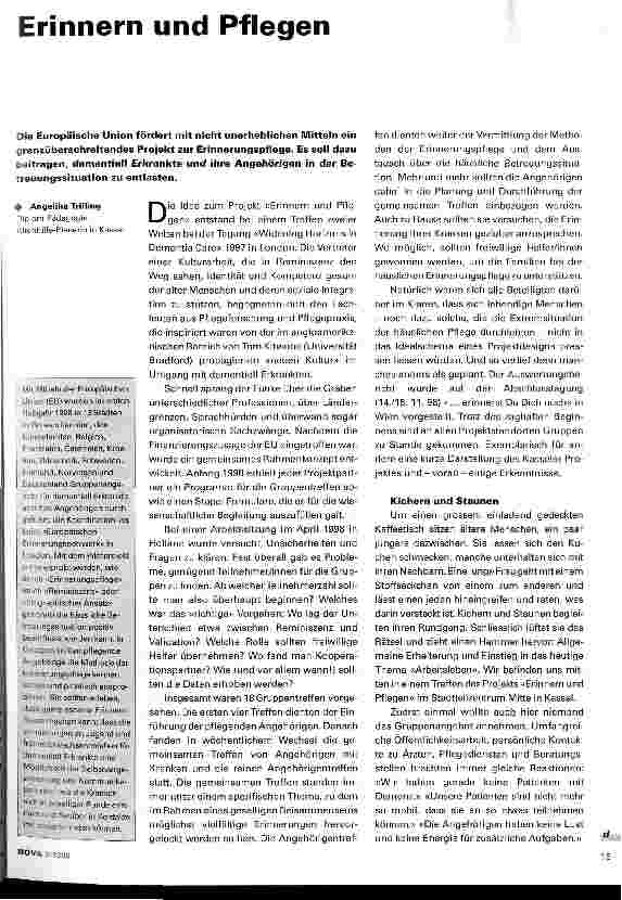 Vorschauseite 1: Erinnern und Pflegen