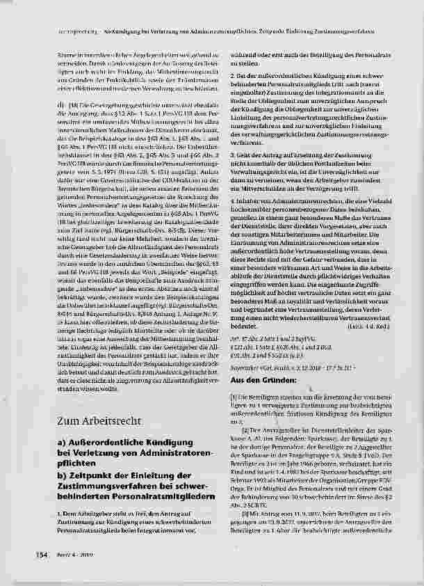Vorschauseite 4: Keine Beschränkung der Allzuständigkeit des Personalrats gern.§52 PersV HB durch Beispielskataloge