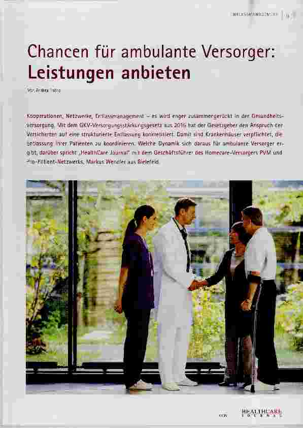 Vorschauseite 1: Chancen für ambulante Versorger Leistungen anbieten