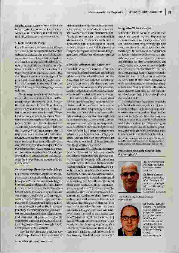 Vorschauseite 2: Homosexualität im Pflegeheim