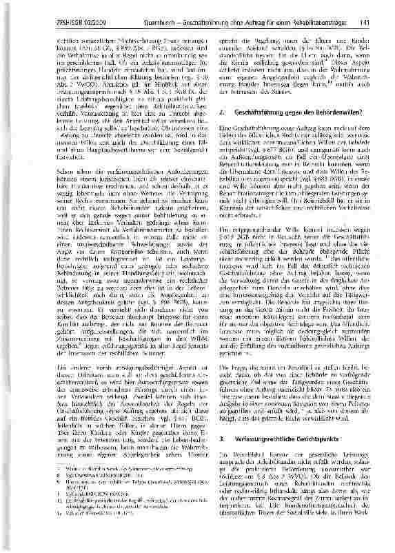 Vorschauseite 3: Geschäftsführung ohne Auftrag für einen Rehabilitationsträger