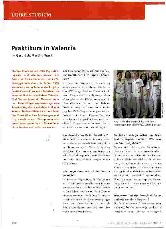 Vorschauseite 1: Praktikum in Valencia