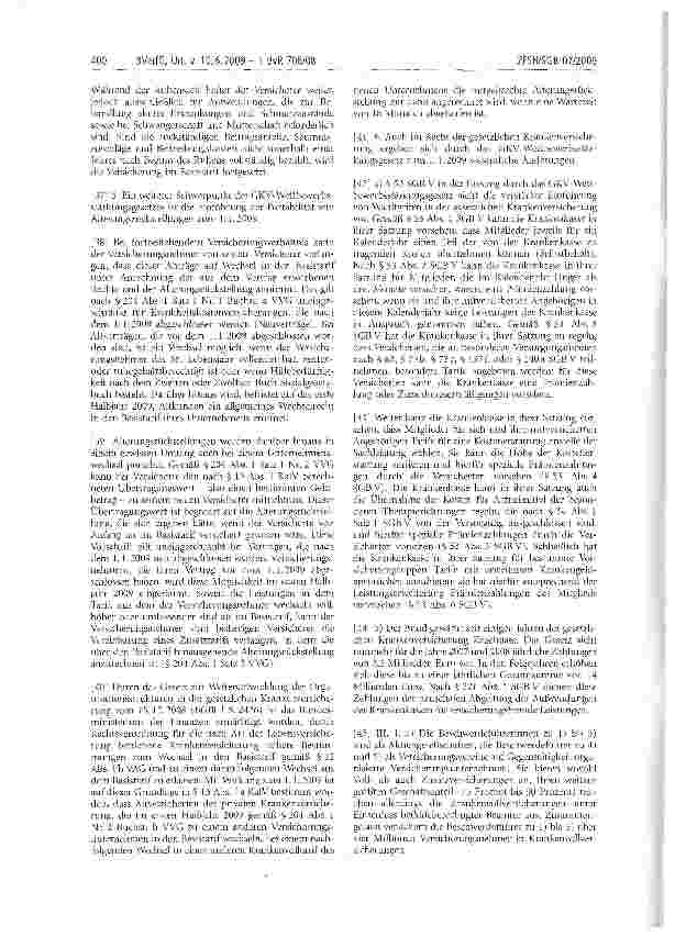 Vorschauseite 5: Rechtsprechung: Basistarif; Beobachtungspflicht; gesetzliche Krankenkasse; Gesundheitsreform 2007; Jahresentgeltgrenze; private Krankenversicherung; Versicherungswechsel, Wettbewe…