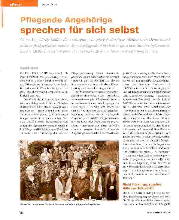 Vorschauseite 1: Pflegende Angehörige sprechen für sich selbst
