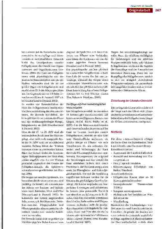 Vorschauseite 2: Hautpflege und Hautschutz beim unreifen Frühgeborenen. Eine systematische Literaturübersicht