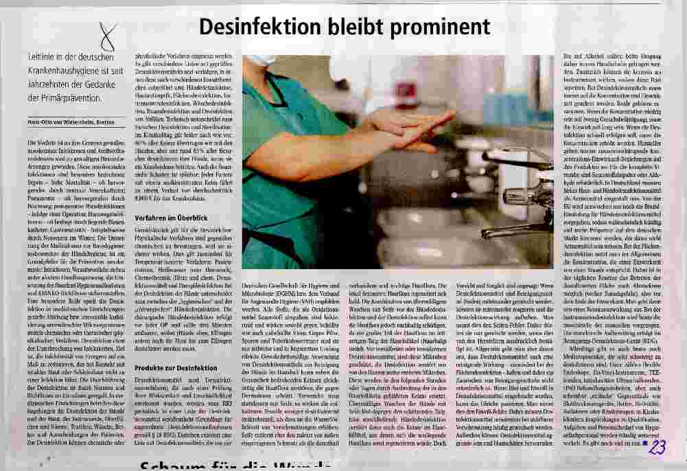 Vorschauseite 1: Desinfektion bleibt prominent