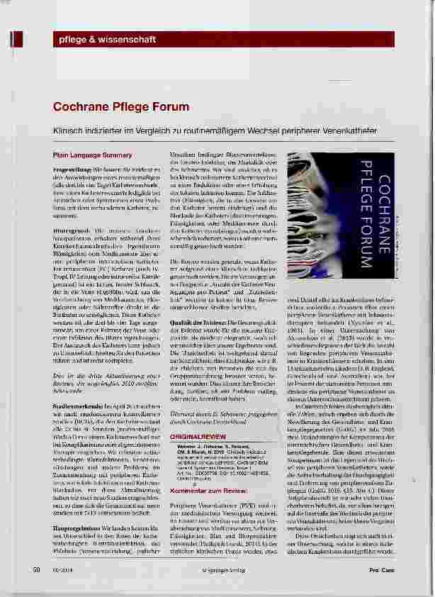Vorschauseite 1: Cochrane Pflege Forum