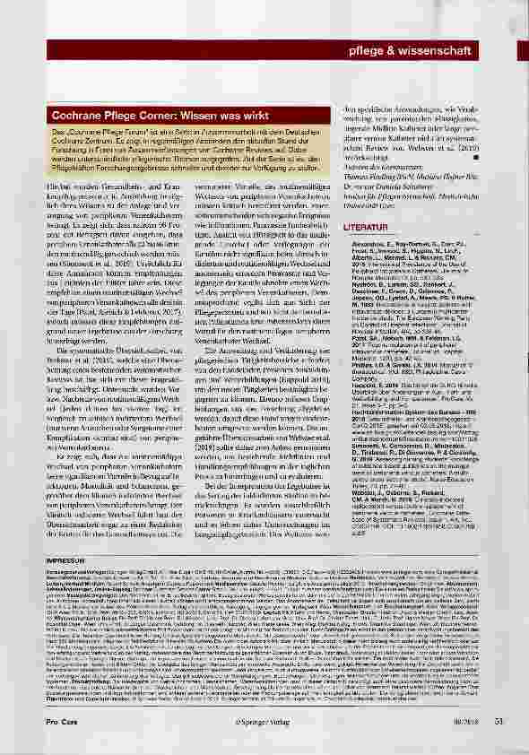 Vorschauseite 2: Cochrane Pflege Forum