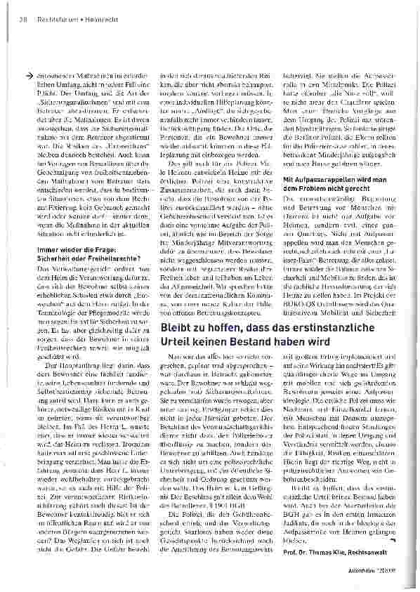 Vorschauseite 2: VG Saarlouis: Betreiber muss Kosten für Rücktransport von entlaufenem dementen Bewohner tragen