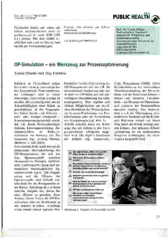 Vorschauseite 1: OP-Simulation - ein Werkzeug zur Prozessoptimierung