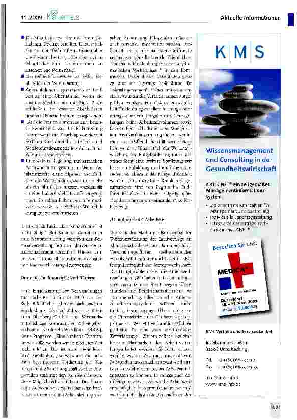 Vorschauseite 3: 5. Personalkongress 2009 der Krankenhäuser: Personalentwicklung und Tariffragen im Fokus
