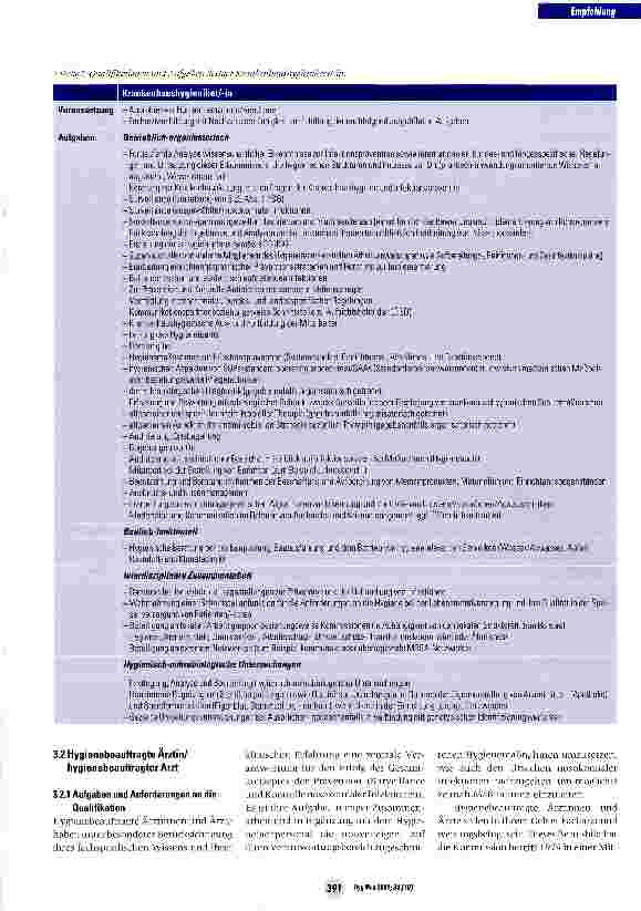 Vorschauseite 4: Personelle und organisatorische Voraussetzungen zur Prävention nosokomialer Infektionen