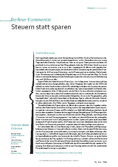 Vorschauseite 1: Steuern statt sparen