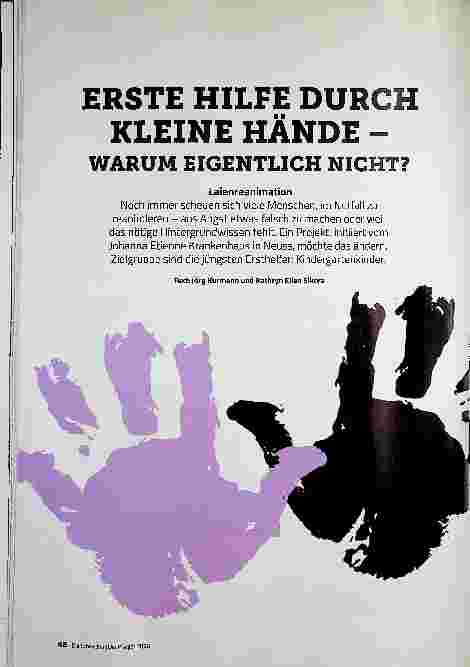 Vorschauseite 1: ERSTE HILFE DURCH KLEINE HÄNDE - WARUM EIGENTLICH NICHT?