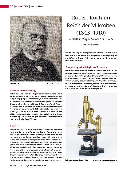 Vorschauseite 1: Robert Koch im Reich der Mikroben (1843 – 1910) Nobelpreisträger für Medizin 1905