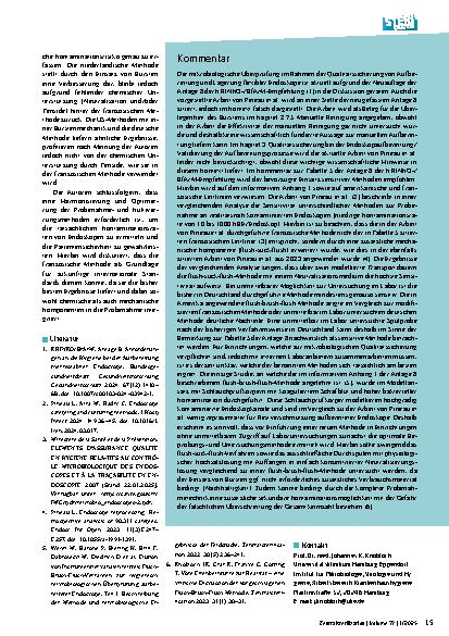Vorschauseite 2: Methoden zur Entnahme und Kultivierung von Proben aus Endoskopen
