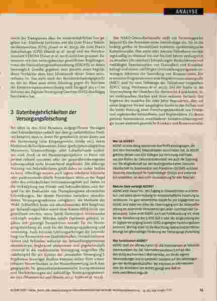 Vorschauseite 5: Datennutzung im Gesundheitswesen aus Sicht der Versorgungsforschung