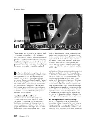 Vorschauseite 1: Glucosemonitoring Ist Blutzucker-Tracking sinnvoll?