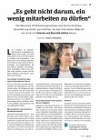 Vorschauseite 1: "Es geht nicht darum, ein wenig mitarbeiten zu dürfen."