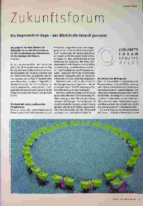 Vorschauseite 1: Zukunftsforum: Die Gegenwart im Auge - den Blick in die Zukunft gerichtet