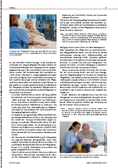 Vorschauseite 2: Pflege und Forschung Neues aus der Wissenschaft