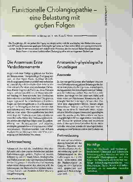 Vorschauseite 1: Funktionelle Cholangiopathie - eine Belastung mit großen Folgen