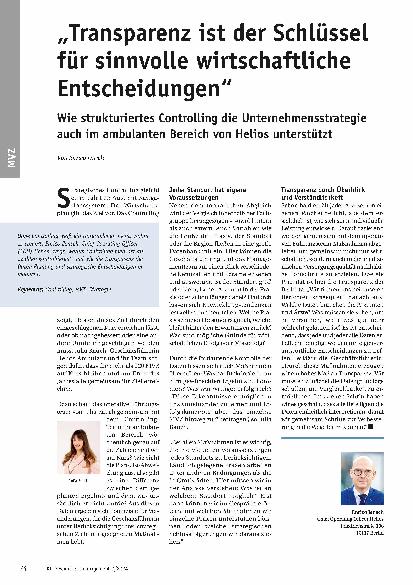 Vorschauseite 1: "Transparenz ist der Schlüssel für sinnvolle wirtschaftliche Entscheidungen."