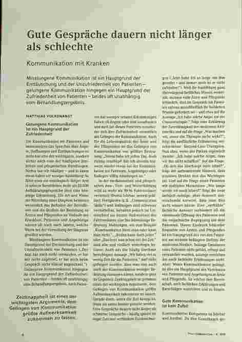 Vorschauseite 1: Gute Gespräche dauern nicht länger als schlechte.