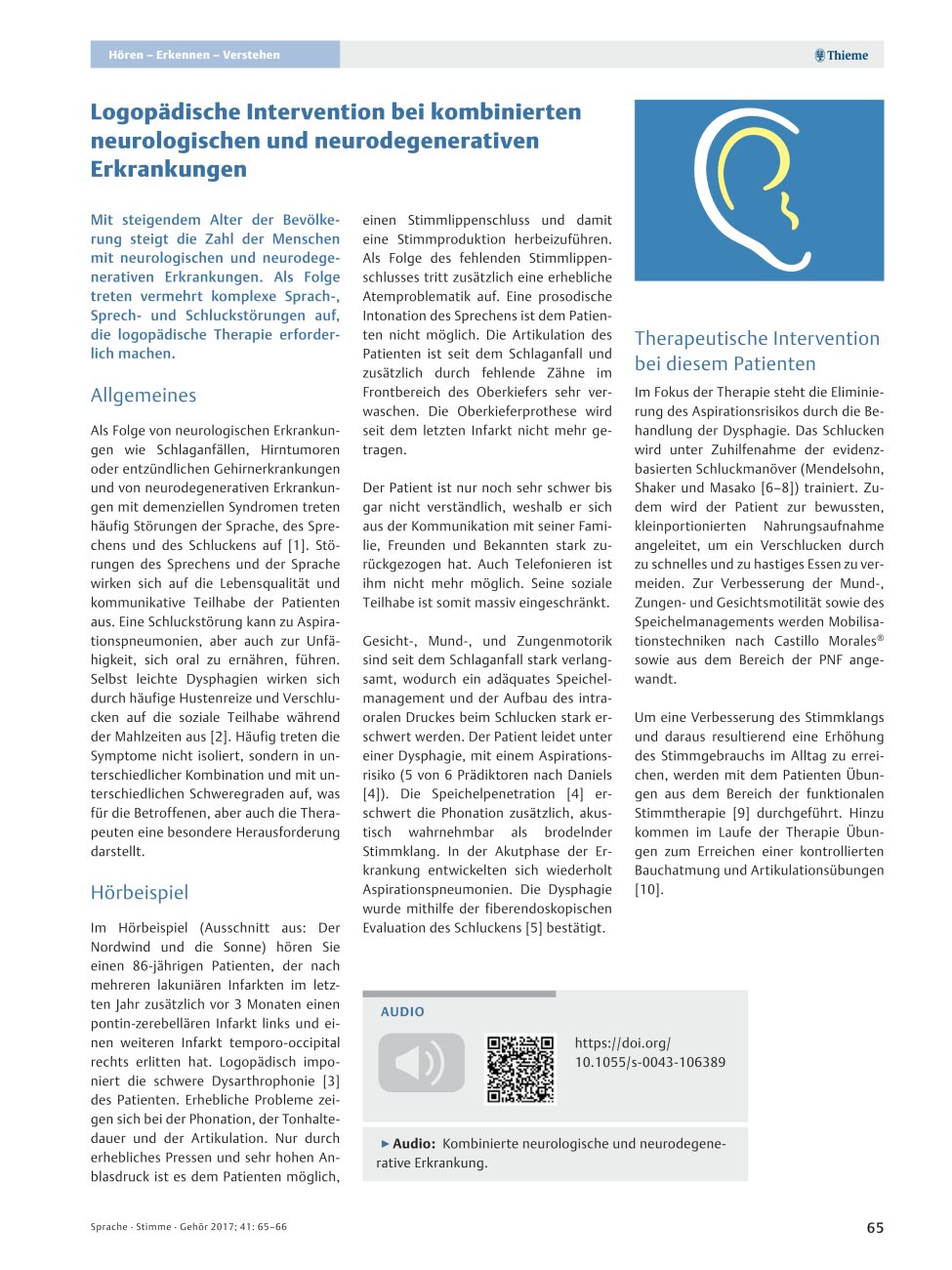 Vorschauseite 1: Logopädische Intervention bei kombinierten neurologischen und neurodegenerativen Erkrankungen