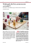 Vorschauseite 1: Wohin geht die Zeit, wenn man sie "vertreibt"? Das Spiel in der Betreuung von Menschen mit Demenz